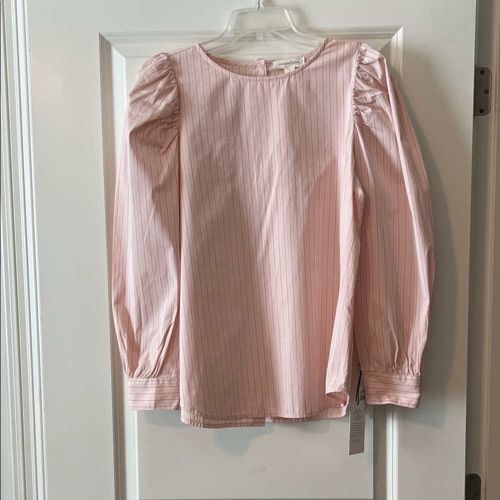 NWT Treasure & Bond Pink Striped Balloon Sleeve Top Size M
